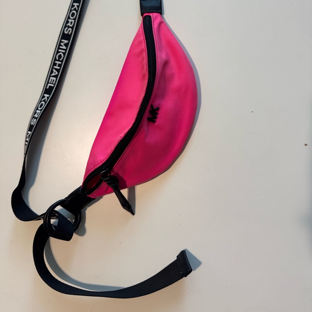 Michael Kors sport belt nylon athletic bag neon pink